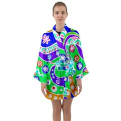 Crazy Pop Art - Doodle Lover   Long Sleeve Satin Kimono