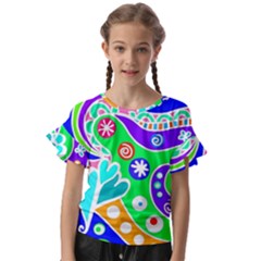 Crazy Pop Art - Doodle Lover   Kids  Cut Out Flutter Sleeves by ConteMonfrey