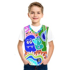 Crazy Pop Art - Doodle Buddies  Kids  Basketball Tank Top by ConteMonfrey