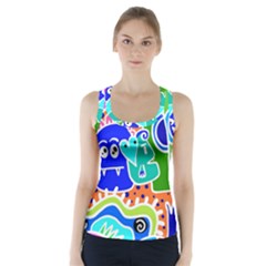 Crazy Pop Art - Doodle Buddies  Racer Back Sports Top by ConteMonfrey