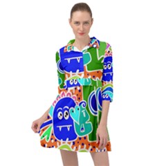 Crazy Pop Art - Doodle Buddies  Mini Skater Shirt Dress by ConteMonfrey