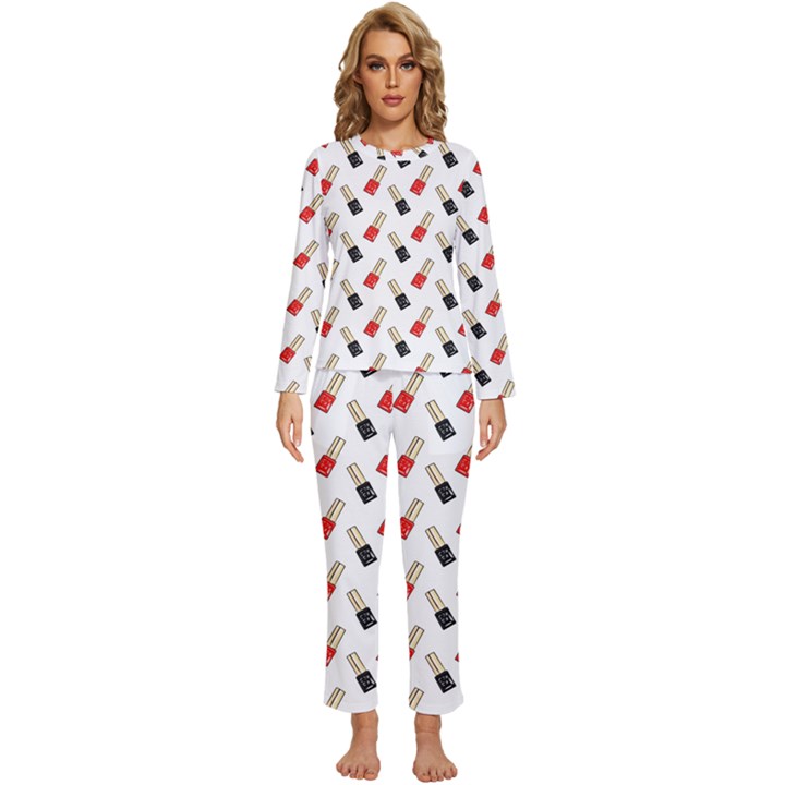 Nails Manicured Womens  Long Sleeve Lightweight Pajamas Set