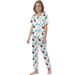 Nails Kids  Satin Short Sleeve Pajamas Set by SychEva