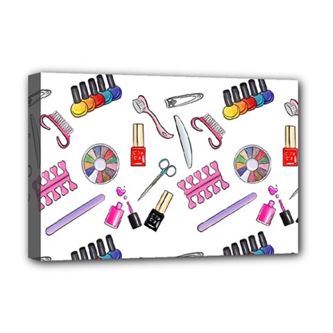 Manicure Nail Pedicure Deluxe Canvas 18  X 12  (stretched) by SychEva