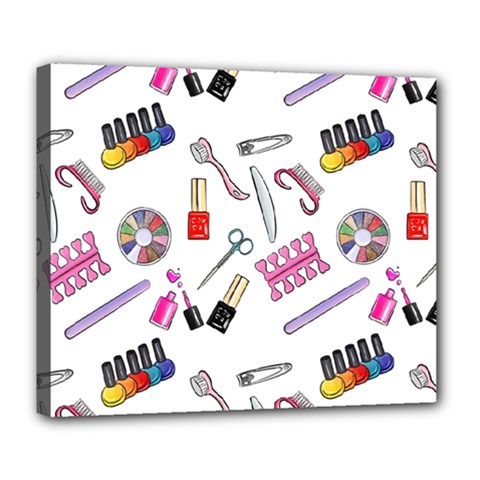 Manicure Nail Pedicure Deluxe Canvas 24  X 20  (stretched) by SychEva