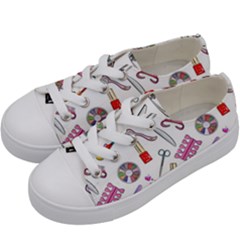 Manicure Nail Pedicure Kids  Low Top Canvas Sneakers by SychEva