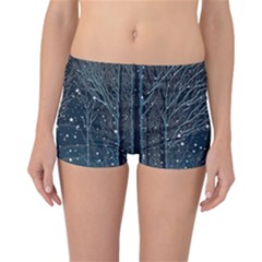 Snow Christmas Starry Night Reversible Boyleg Bikini Bottoms by Simbadda