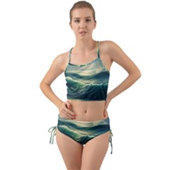 Ocean Sea Waves Tide Mini Tank Bikini Set