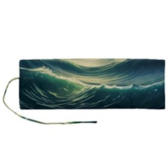 Ocean Sea Waves Tide Roll Up Canvas Pencil Holder (m) by Simbadda