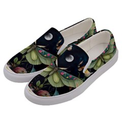 Flower Mot Moon Star Planet Men s Canvas Slip Ons by Simbadda