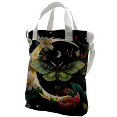 Flower Mot Moon Star Planet Canvas Messenger Bag by Simbadda