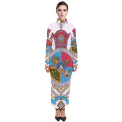 Imperial Coat Of Arms Of Iran, 1932-1979 Turtleneck Maxi Dress