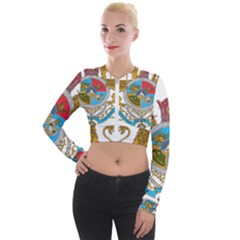 Imperial Coat Of Arms Of Iran, 1932-1979 Long Sleeve Cropped Velvet Jacket