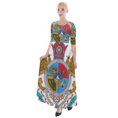 Imperial Coat Of Arms Of Iran, 1932-1979 Half Sleeves Maxi Dress