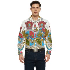 Imperial Coat Of Arms Of Iran, 1932-1979 Men s Long Sleeve Pocket Shirt 