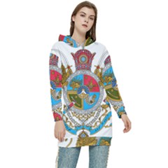 Imperial Coat Of Arms Of Iran, 1932-1979 Women s Long Oversized Pullover Hoodie