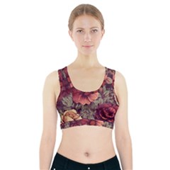 Flowers Pattern Sports Bra With Pocket by Simbadda