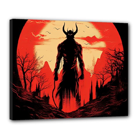 Demon Halloween Canvas 20  x 16  (Stretched)