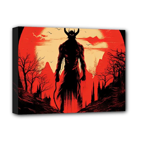 Demon Halloween Deluxe Canvas 16  x 12  (Stretched) 