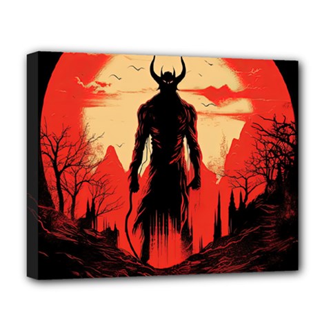 Demon Halloween Deluxe Canvas 20  x 16  (Stretched)