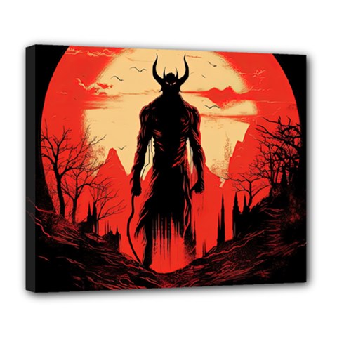 Demon Halloween Deluxe Canvas 24  x 20  (Stretched)