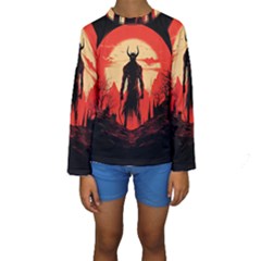 Demon Halloween Kids  Long Sleeve Swimwear