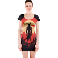 Demon Halloween Short Sleeve Bodycon Dress