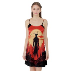 Demon Halloween Satin Night Slip