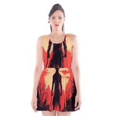 Demon Halloween Scoop Neck Skater Dress