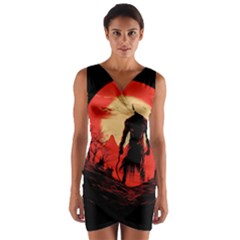 Demon Halloween Wrap Front Bodycon Dress