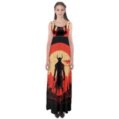 Demon Halloween Empire Waist Maxi Dress