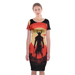 Demon Halloween Classic Short Sleeve Midi Dress