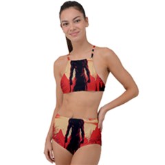 Demon Halloween High Waist Tankini Set