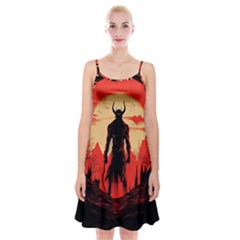 Demon Halloween Spaghetti Strap Velvet Dress