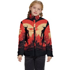 Demon Halloween Kids  Puffer Bubble Jacket Coat