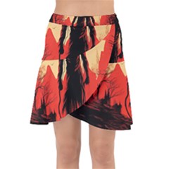 Demon Halloween Wrap Front Skirt