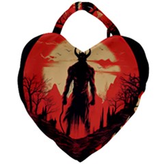 Demon Halloween Giant Heart Shaped Tote