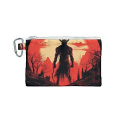 Demon Halloween Canvas Cosmetic Bag (Small)