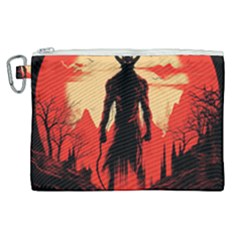 Demon Halloween Canvas Cosmetic Bag (XL)