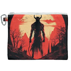 Demon Halloween Canvas Cosmetic Bag (XXL)