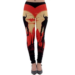 Demon Halloween Lightweight Velour Leggings