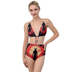 Demon Halloween Tied Up Two Piece Swimsuit by Simbadda