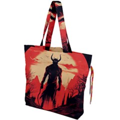 Demon Halloween Drawstring Tote Bag