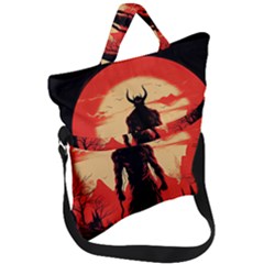Demon Halloween Fold Over Handle Tote Bag