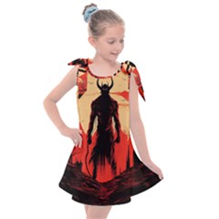 Demon Halloween Kids  Tie Up Tunic Dress