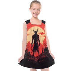 Demon Halloween Kids  Cross Back Dress