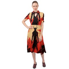 Demon Halloween Keyhole Neckline Chiffon Dress