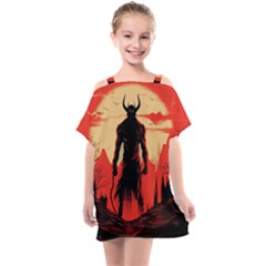 Demon Halloween Kids  One Piece Chiffon Dress