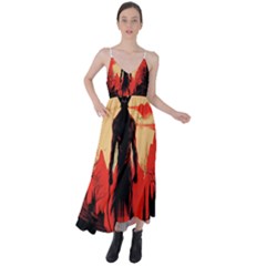 Demon Halloween Tie Back Maxi Dress