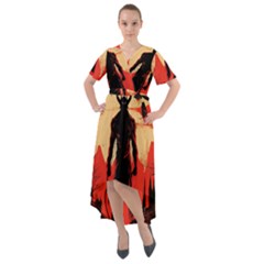 Demon Halloween Front Wrap High Low Dress